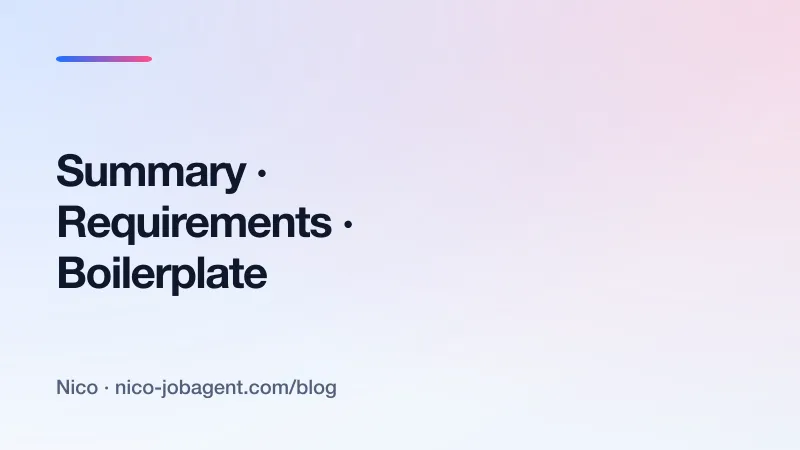 A job description split into the role summary, the requirements, and the boilerplate